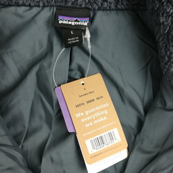 NWT Patagonia Vest Los Gatos High Pile Fleece Full Zip Blue Womens Large $119 - Picture 3 of 9